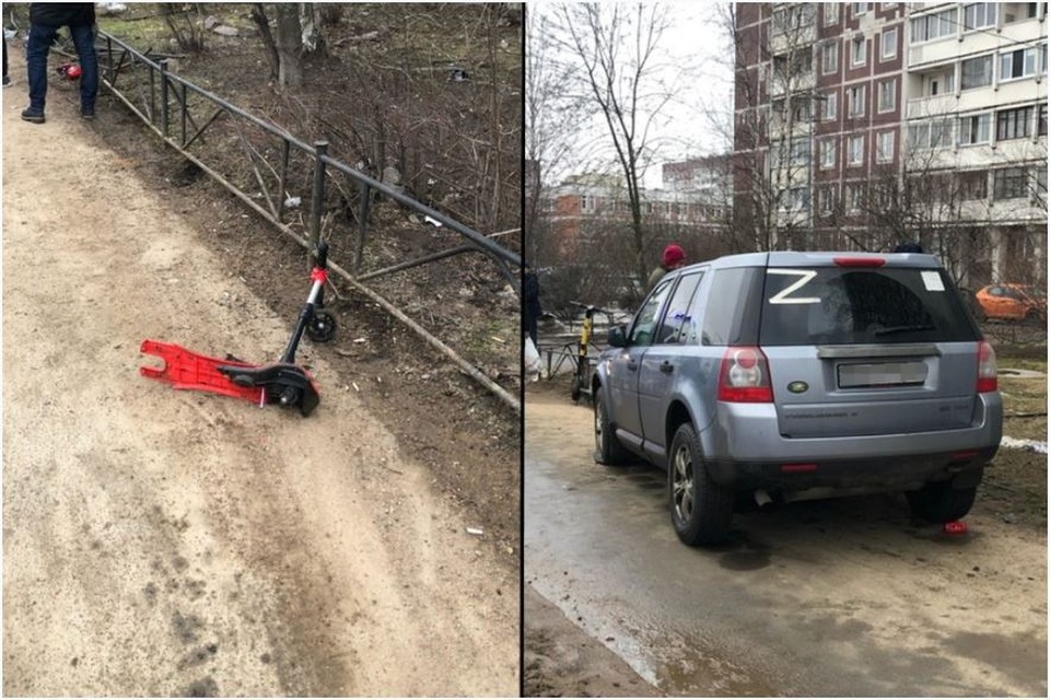 Водитель сбил на тротуаре. Машина на тротуаре. Сбитая девушка на тротуаре. Самокат врезался в машину.